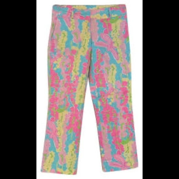 Lilly Pulitzer Pants - Lilly Pulitzer Havana Blue Snapdragon Capri Pants